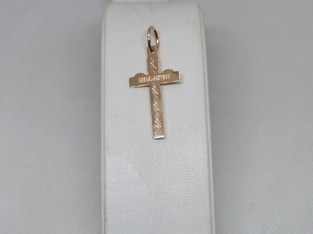 ПОДВЕСКА КРЕСТ без камня (Au 585)
