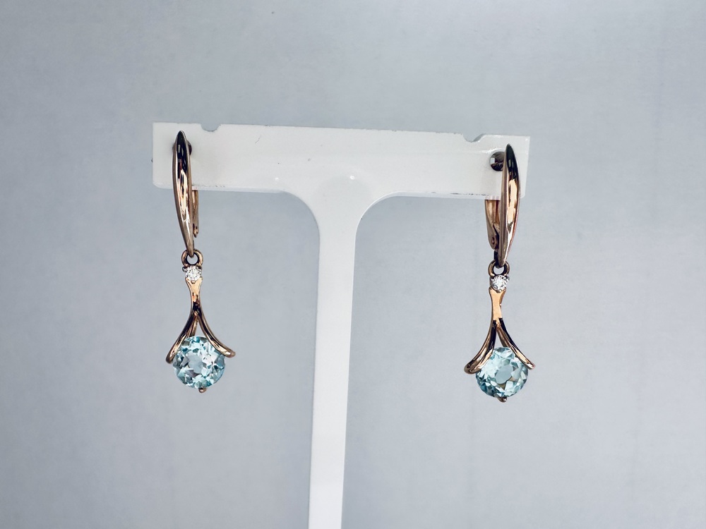 СКМИ585 СЕРЬГИ С КАМНЯМИ (Au 585)