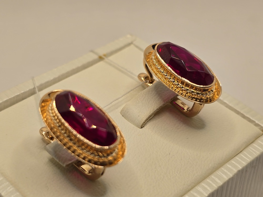 СКМ583 СЕРЬГИ С КАМНЕМ (Au 583)