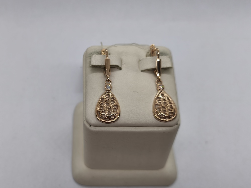 СЕРЬГИ С КАМНЕМ (Au 585)