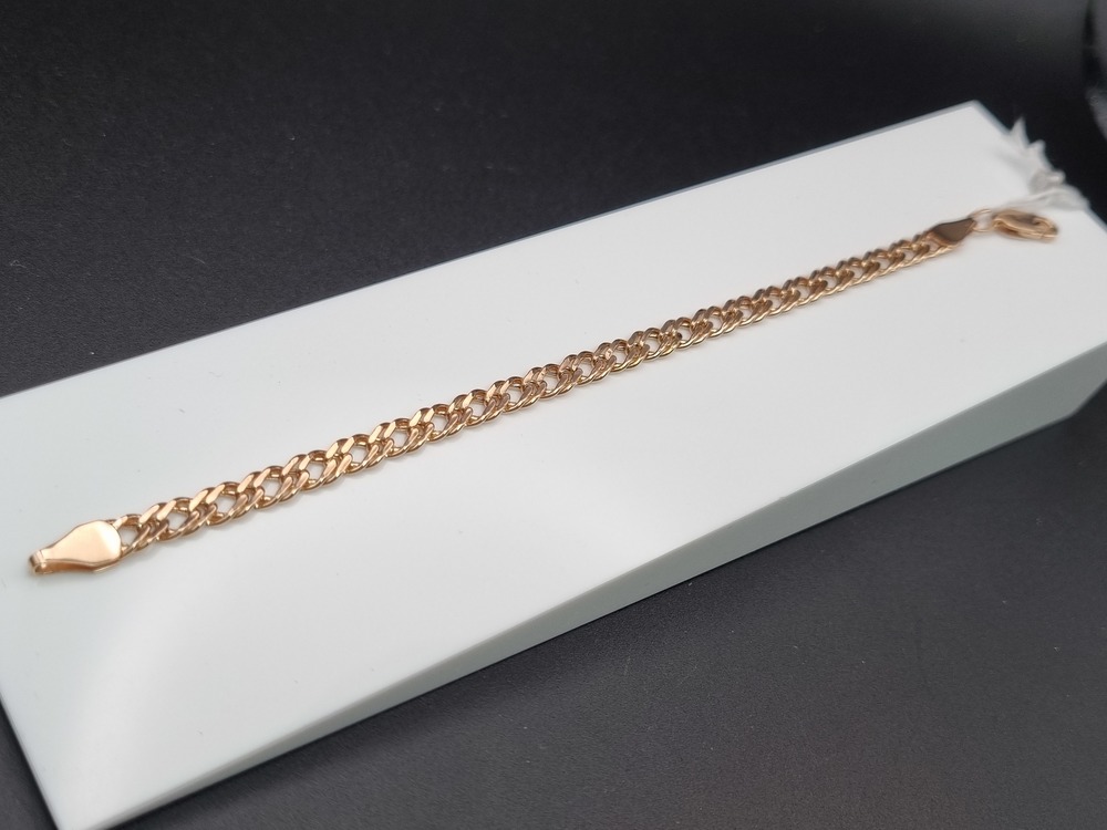 БРАСЛЕТ ПУСТОТЕЛЫЙ Ромб двойной Au 585