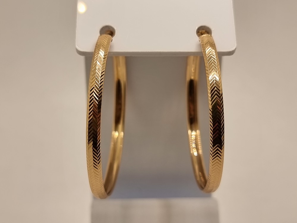 СЕРЬГИ КОНГО Рифленые (Au 585)