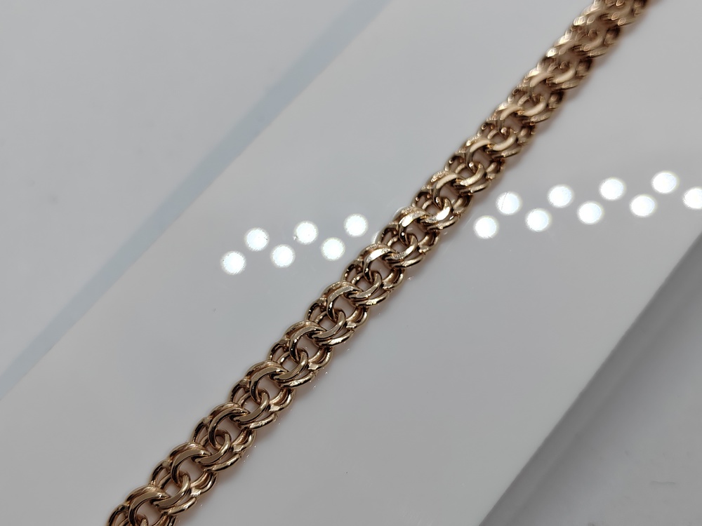 БРАСЛЕТ ПУСТОТЕЛЫЙ Бисмарк (Au 585)