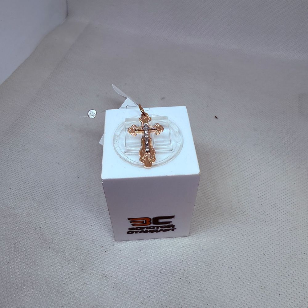 810-00273-10-00-00-02 ПОДВЕСКА КРЕСТ без камня (Au 585)