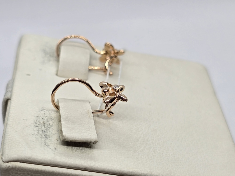 СКМ585 СЕРЬГИ С КАМНЕМ (Au 585)