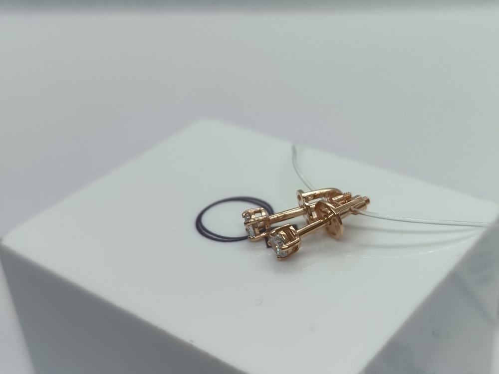 СЕРЬГИ ПУСЕТЫ с камнем (Au 585)