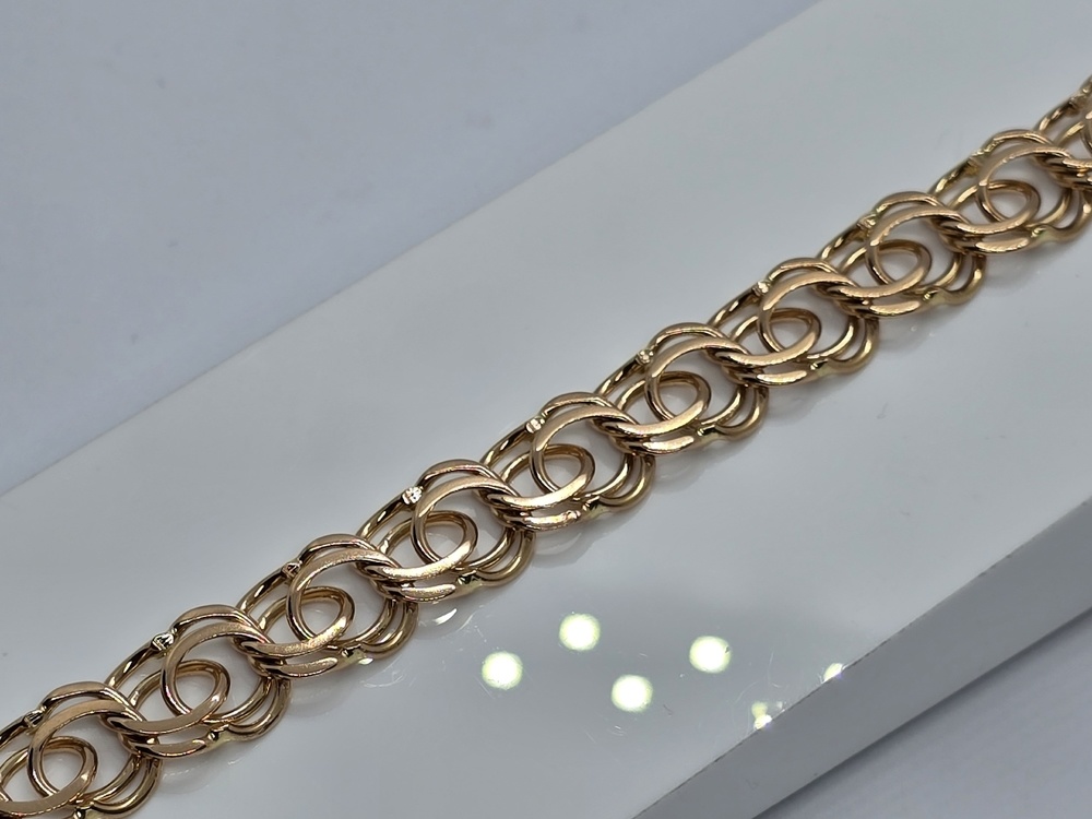 БЛБ585 БРАСЛЕТ ПОЛНОВЕСНЫЙ Бисмарк (Au 585)