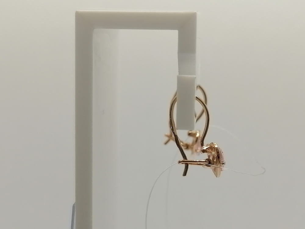 СЕРЬГИ ПЕТЕЛЬКА с камнем (Au 585)