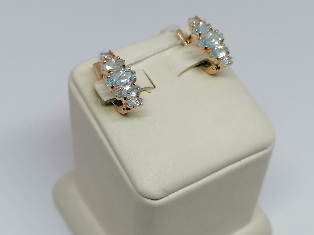 СКМИ585 СЕРЬГИ С КАМНЯМИ (Au 585)