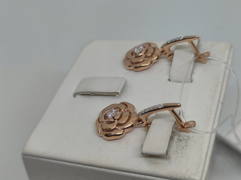 СЕРЬГИ С КАМНЕМ (Au 585)