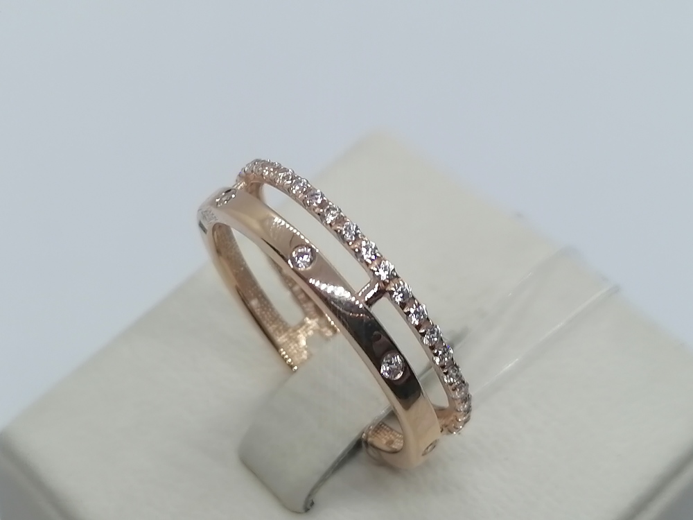 КОЛЬЦО С КАМНЯМИ (Au 585)