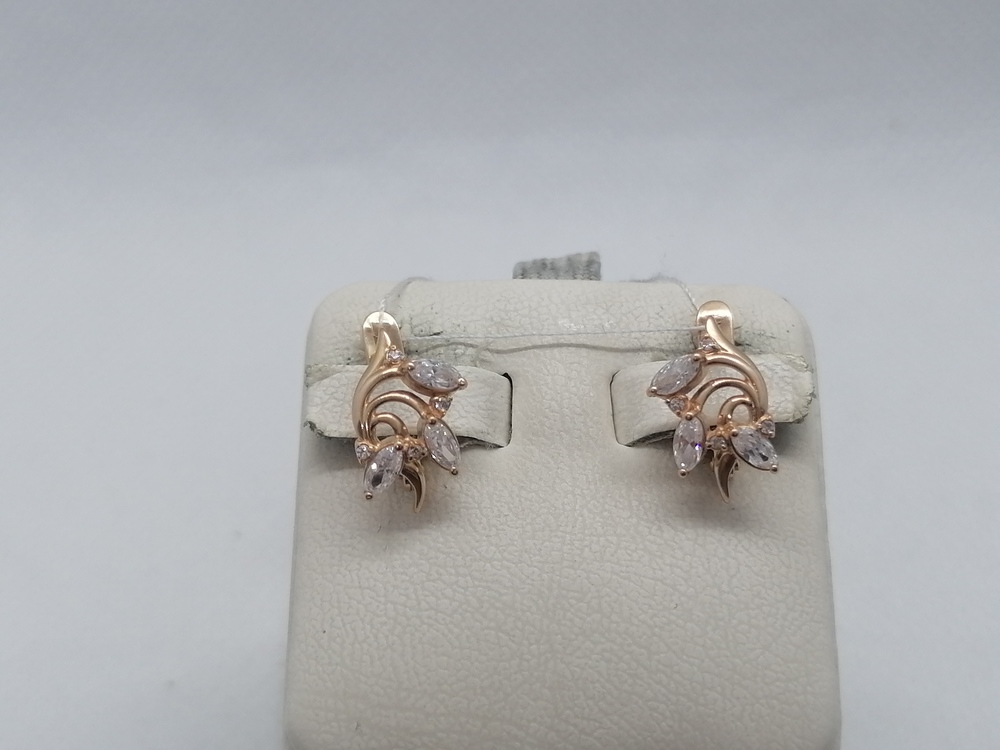 СКМИ585 СЕРЬГИ С КАМНЯМИ (Au 585)