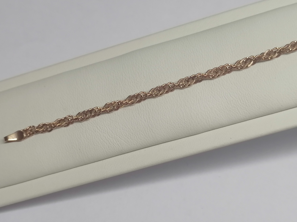 БРАСЛЕТ ПОЛНОВЕСНЫЙ Сингапур Au 585 БРАСЛЕТ ПОЛНОВЕСНЫЙ Сингапур Au 585