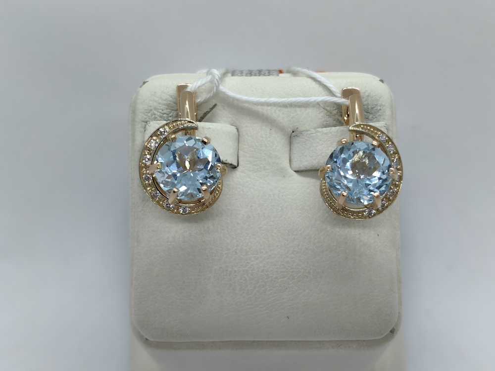 СКМИ585 СЕРЬГИ С КАМНЯМИ (Au 585)