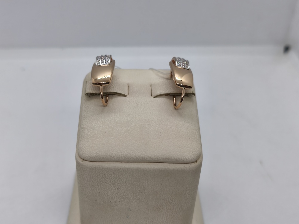 СЕРЬГИ ПЕТЕЛЬКА с камнями (Au 585)