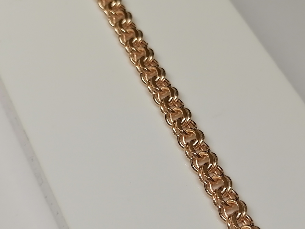 7080200П-17 БРАСЛЕТ ПУСТОТЕЛЫЙ Бисмарк (Au 585)