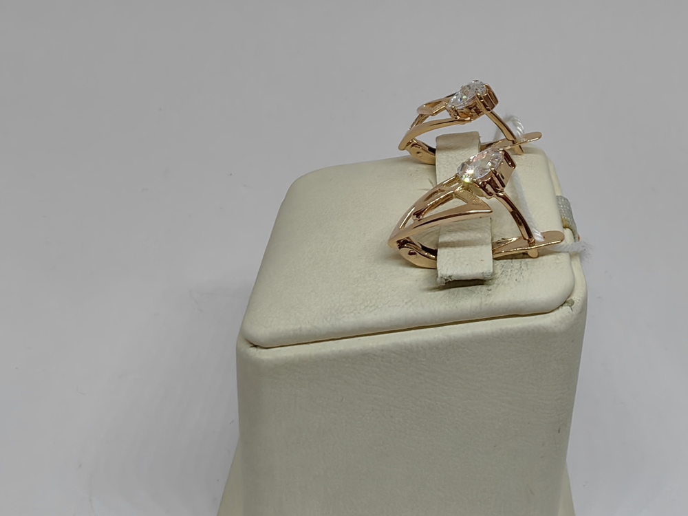 СКМ585 СЕРЬГИ С КАМНЕМ (Au 585)