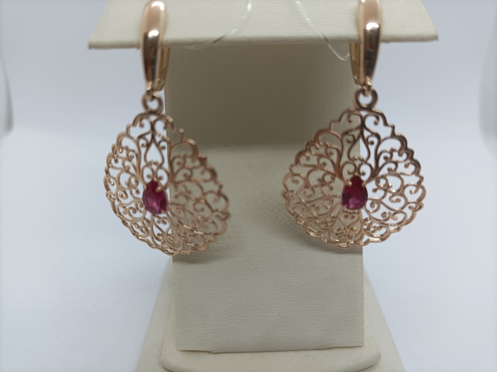 СЕРЬГИ С КАМНЕМ (Au 585)