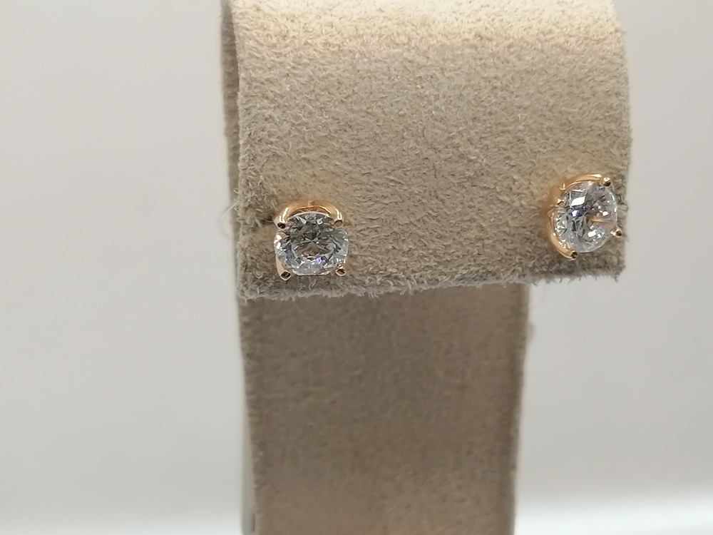 СЕРЬГИ ПУСЕТЫ с камнем (Au 585)