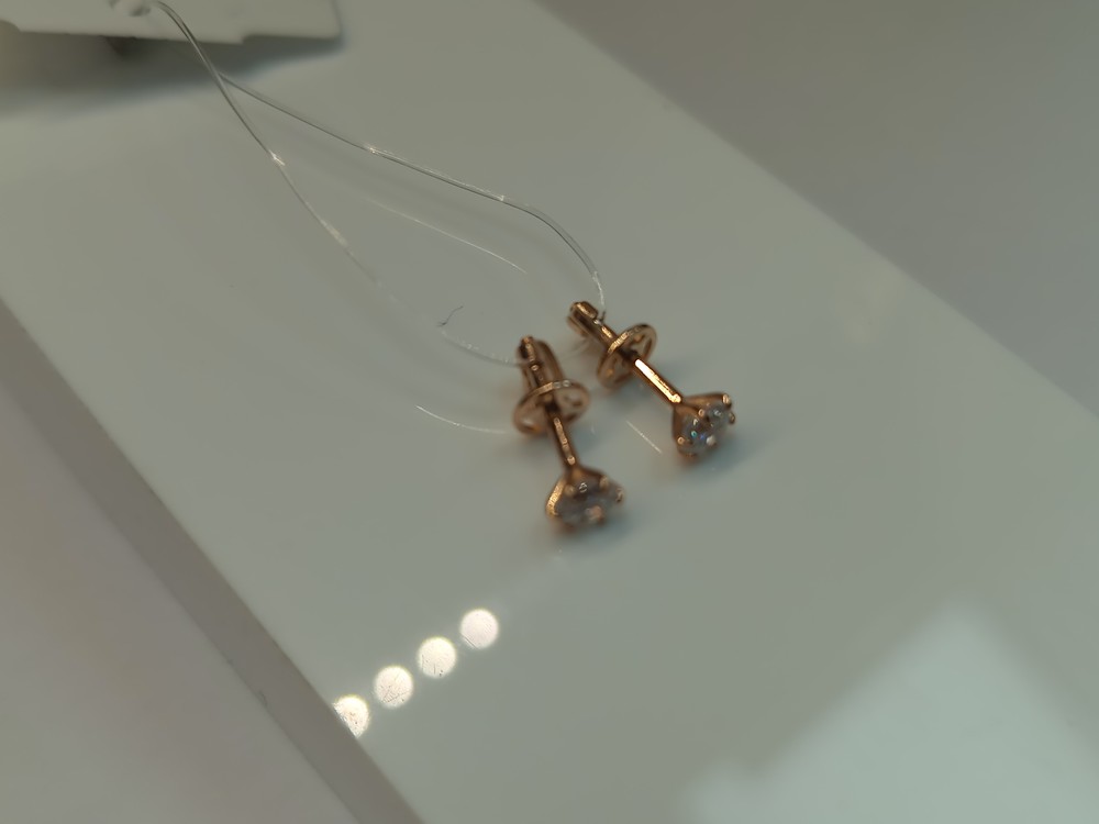 СЕРЬГИ ПУСЕТЫ с камнем (Au 585)