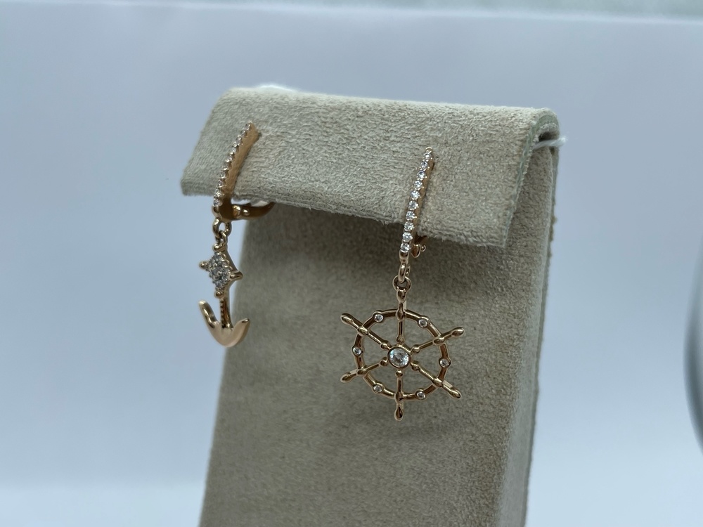 СКМИ585 СЕРЬГИ С КАМНЯМИ (Au 585)