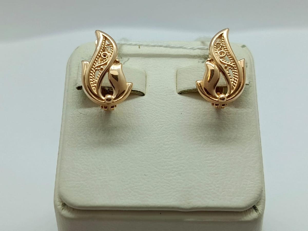 СБКМ585 СЕРЬГИ БЕЗ КАМНЯ (Au 585)