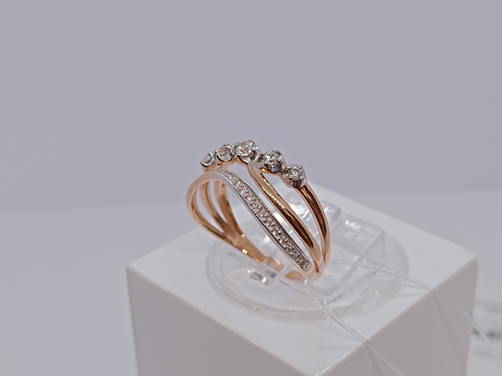 КОЛЬЦО С КАМНЯМИ (Au 585)