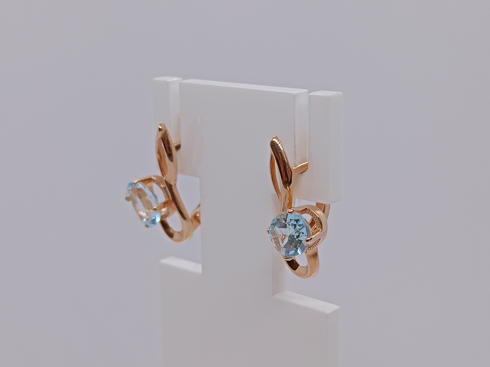 СКМ585 СЕРЬГИ С КАМНЕМ (Au 585)