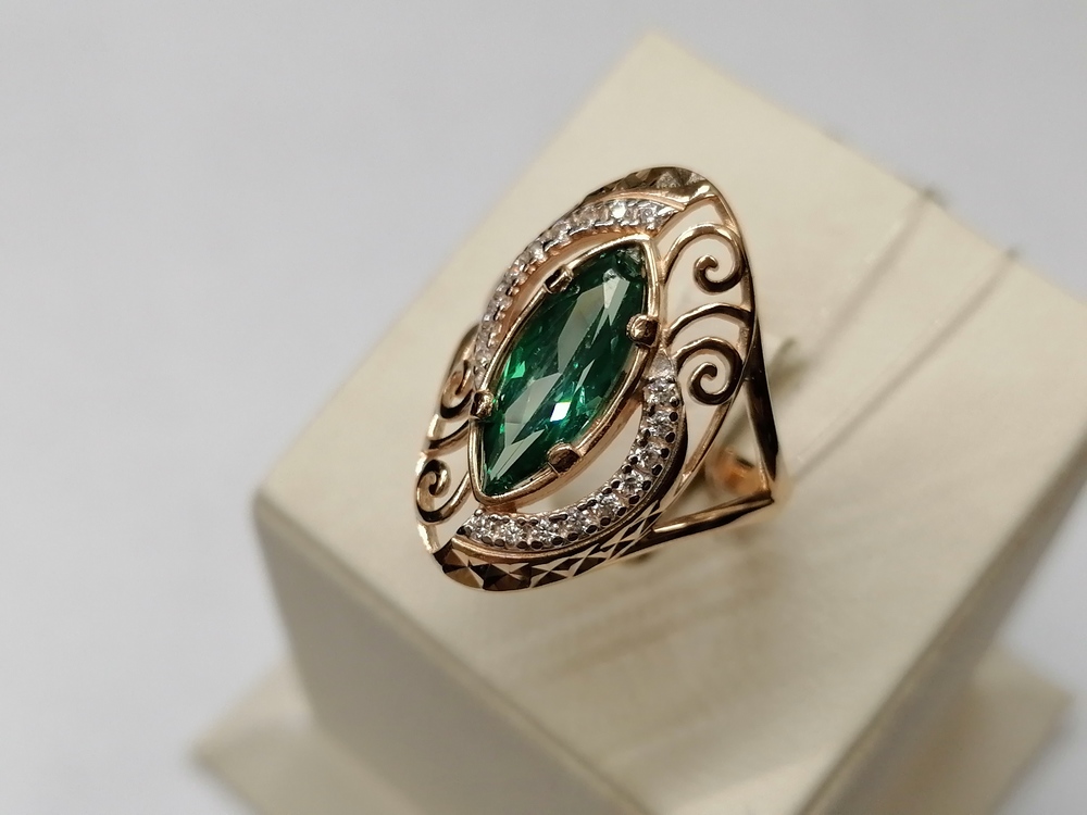 КОЛЬЦО С КАМНЯМИ (Au 585)