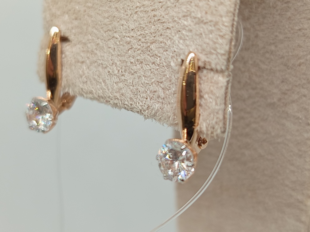 СЕРЬГИ С КАМНЕМ (Au 585)