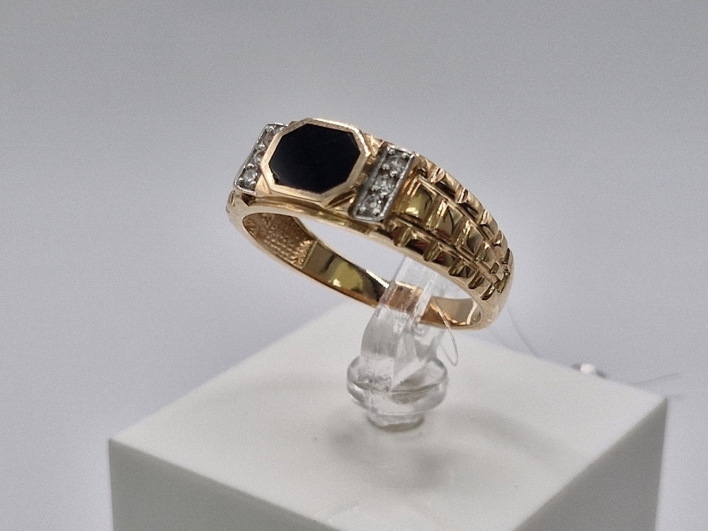 КОЛЬЦО ПЕЧАТКА с камнями (Au 585)