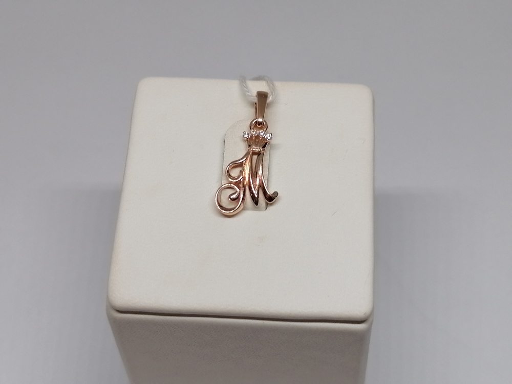 ПОДВЕСКА БУКВА М Au 585