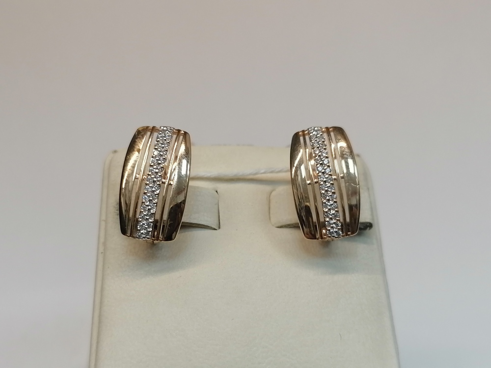 СКМИ585 СЕРЬГИ С КАМНЯМИ (Au 585)