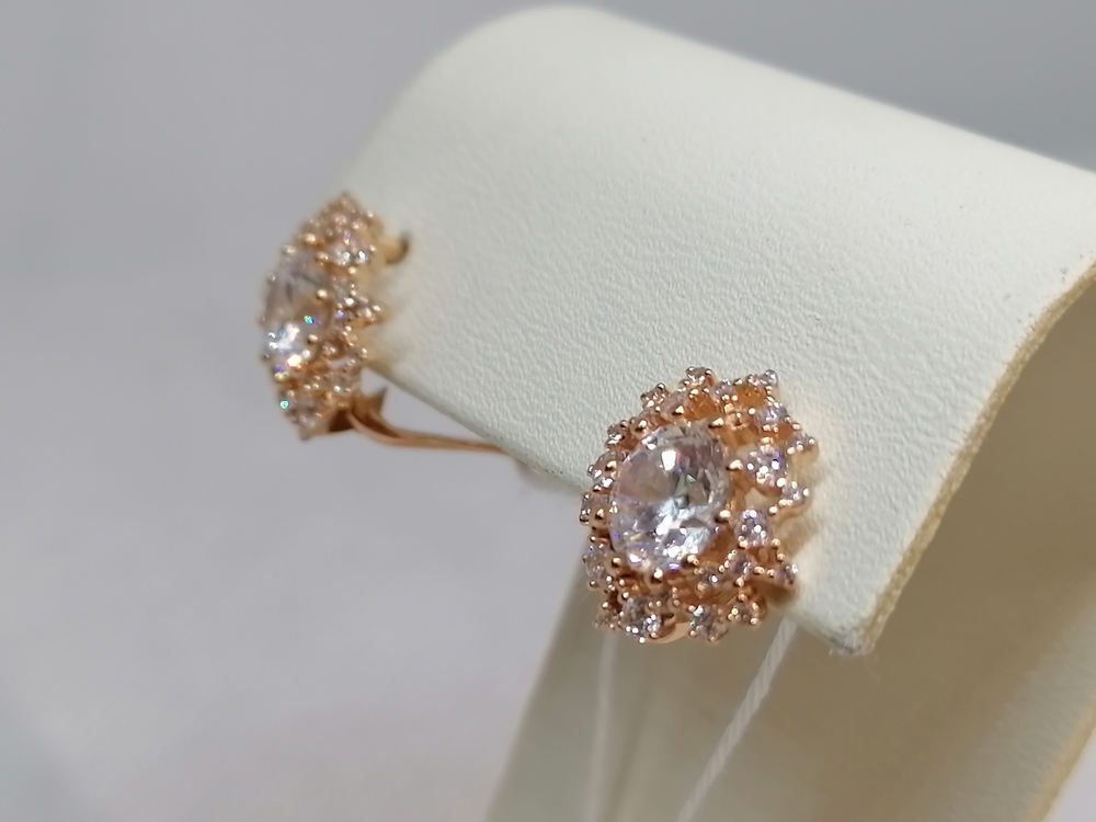 СКМИ585 СЕРЬГИ С КАМНЯМИ (Au 585)