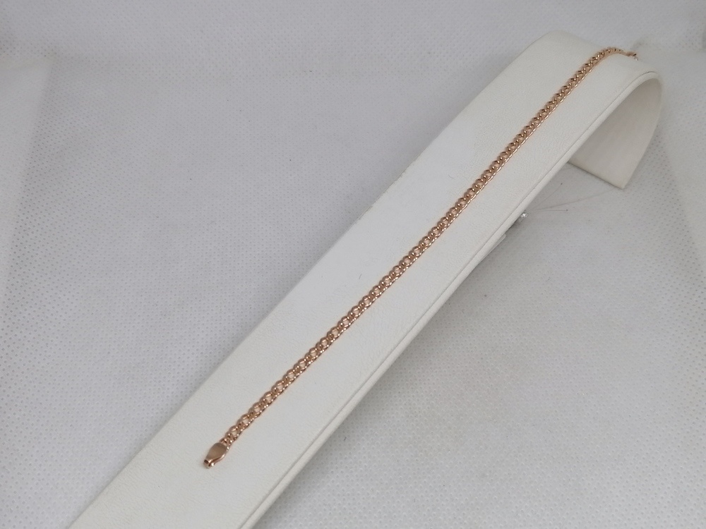 611105022 БРАСЛЕТ ПУСТОТЕЛЫЙ Ромб двойной (Au 585)