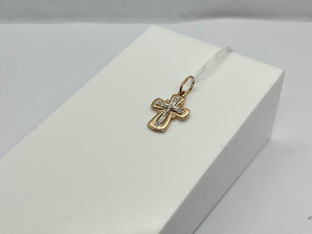 ПОДВЕСКА КРЕСТ с камнями (Au 585)