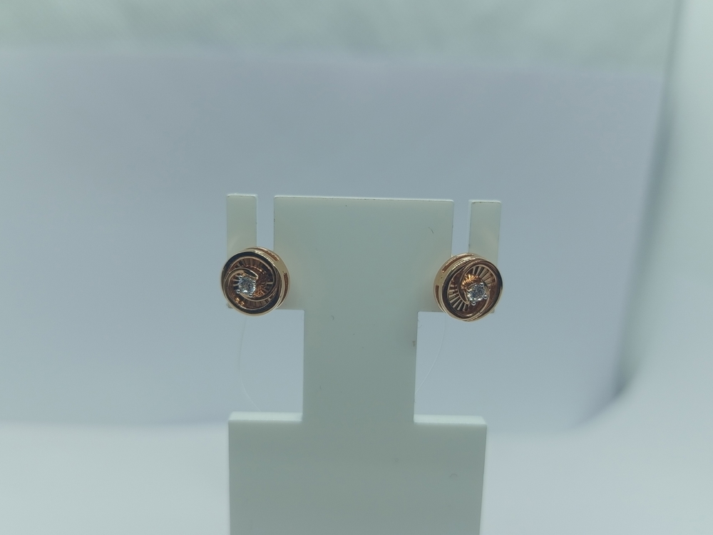 СЕРЬГИ ПУСЕТЫ с камнем (Au 585)