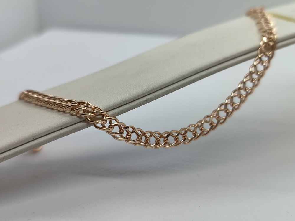 БРАСЛЕТ ПУСТОТЕЛЫЙ Ромб двойной (Au 585)