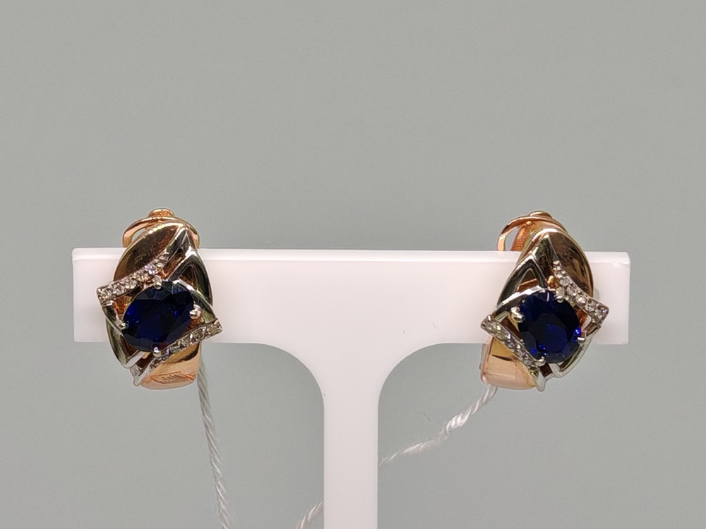 СКМИ585 СЕРЬГИ С КАМНЯМИ (Au 585)