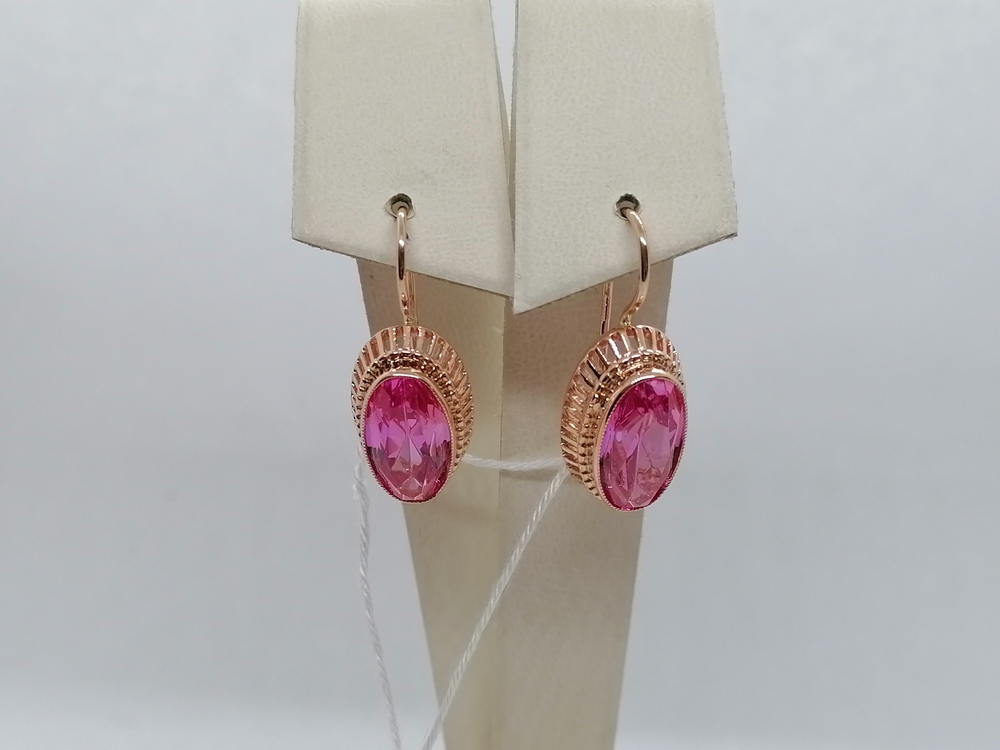 СКМ583 СЕРЬГИ С КАМНЕМ (Au 583)