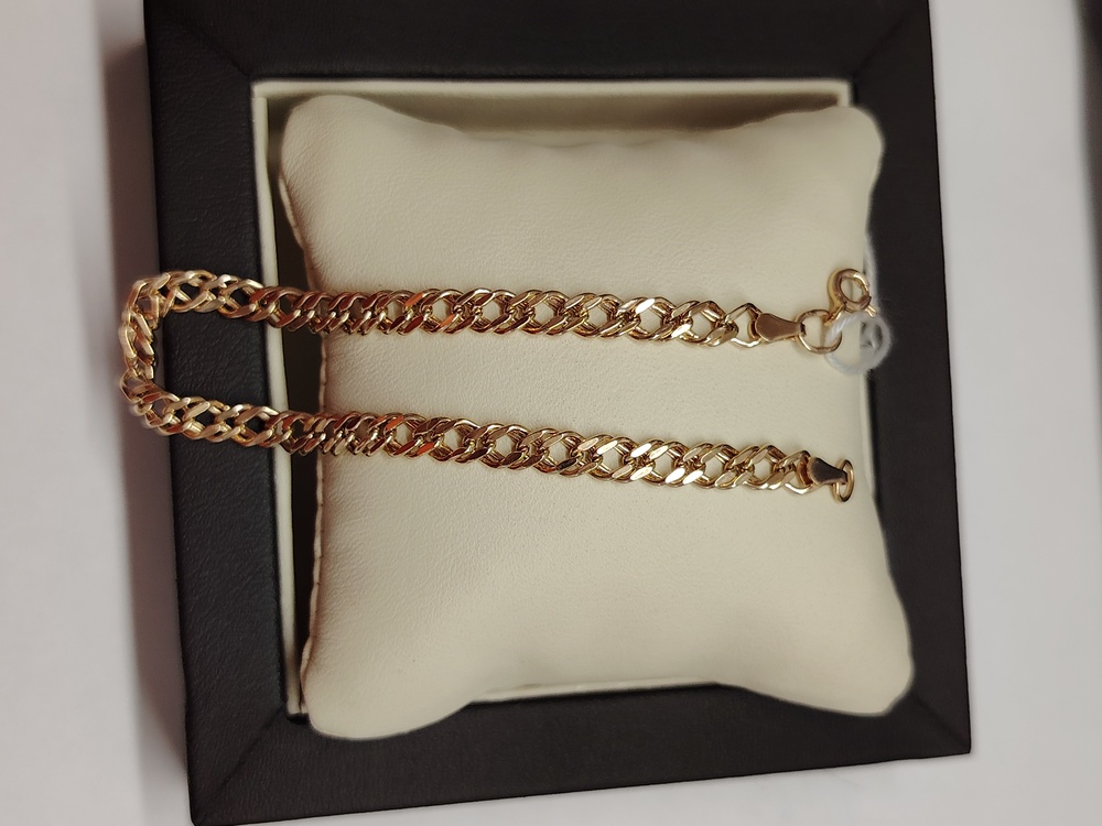 БРАСЛЕТ ПУСТОТЕЛЫЙ Ромб двойной Au 585