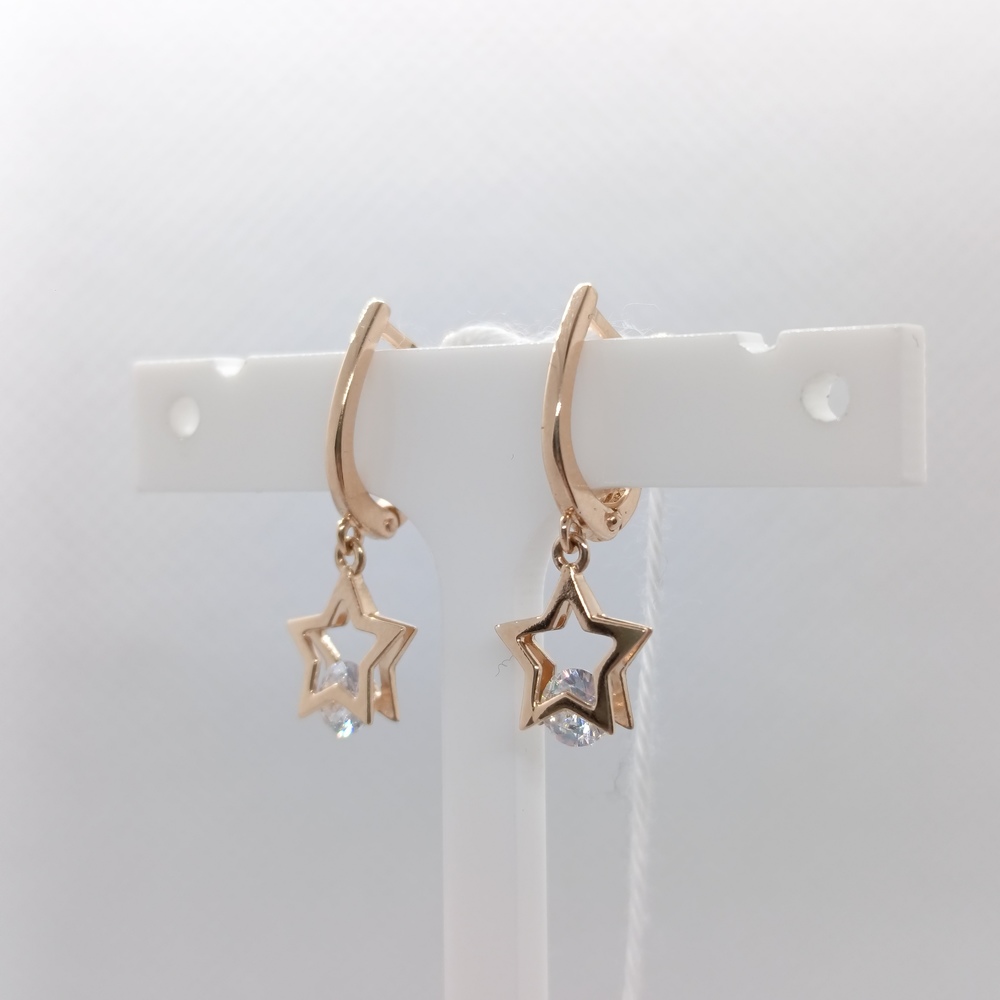 СКМ585 СЕРЬГИ С КАМНЕМ (Au 585)