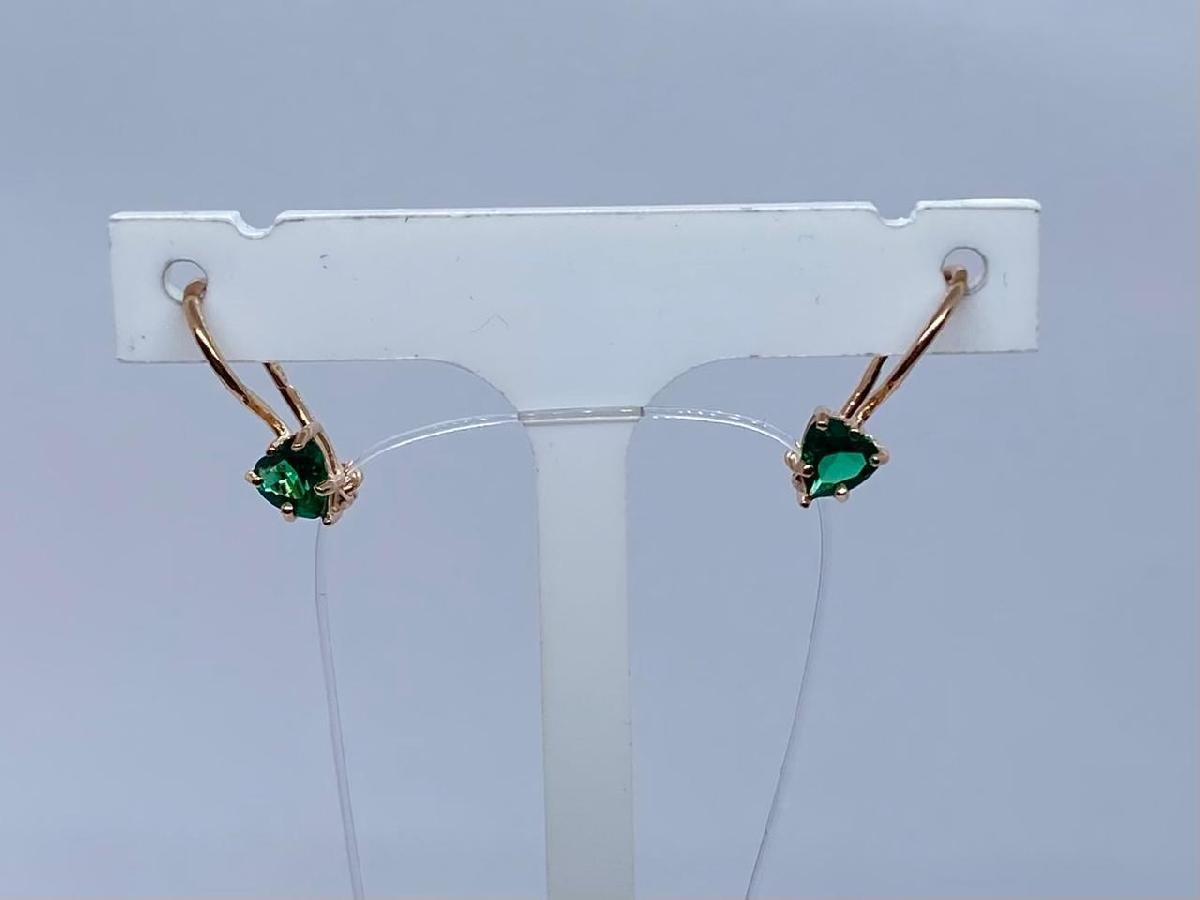 СЕРЬГИ ПЕТЕЛЬКА с камнем (Au 585)