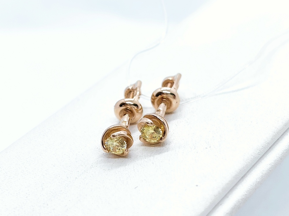 02-7990 СЕРЬГИ ПУСЕТЫ с камнем (Au 585)