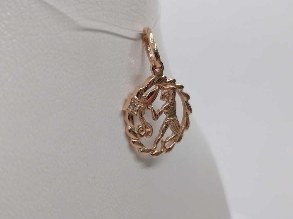 ПОДВЕСКА ЗНАК ЗОДИАКА ВОДОЛЕЙ (Au 585)