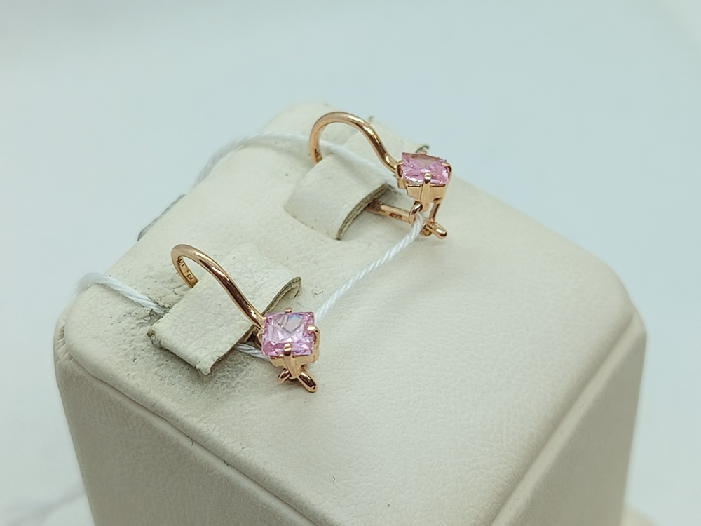 СКМ585 СЕРЬГИ С КАМНЕМ (Au 585)