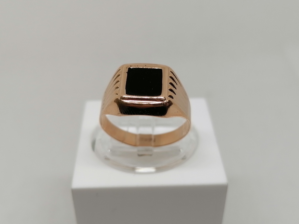 4186эс10 КОЛЬЦО ПЕЧАТКА Эмаль (Au 585)