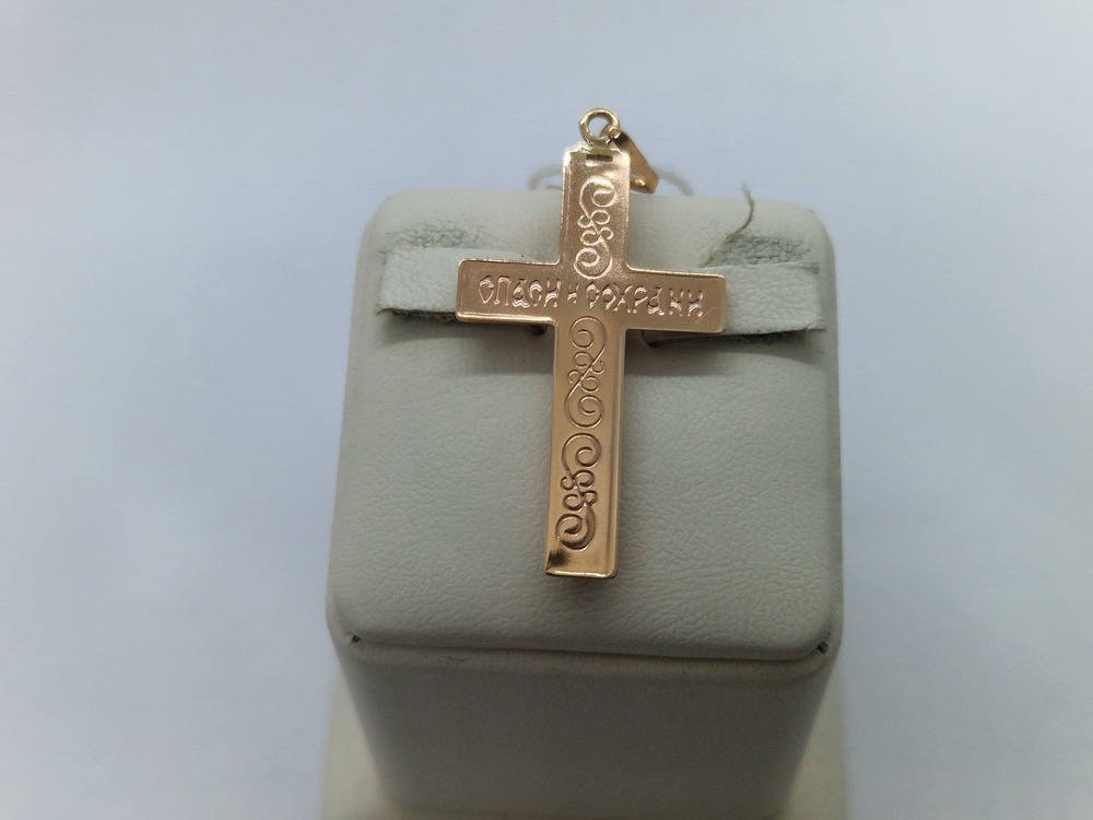 ПОДКБК585 ПОДВЕСКА КРЕСТ БЕЗ КАМНЯ (Au 585)