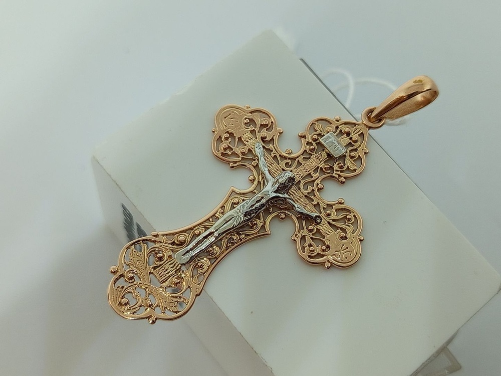 ПОДКБК585 ПОДВЕСКА КРЕСТ БЕЗ КАМНЯ (Au 585)