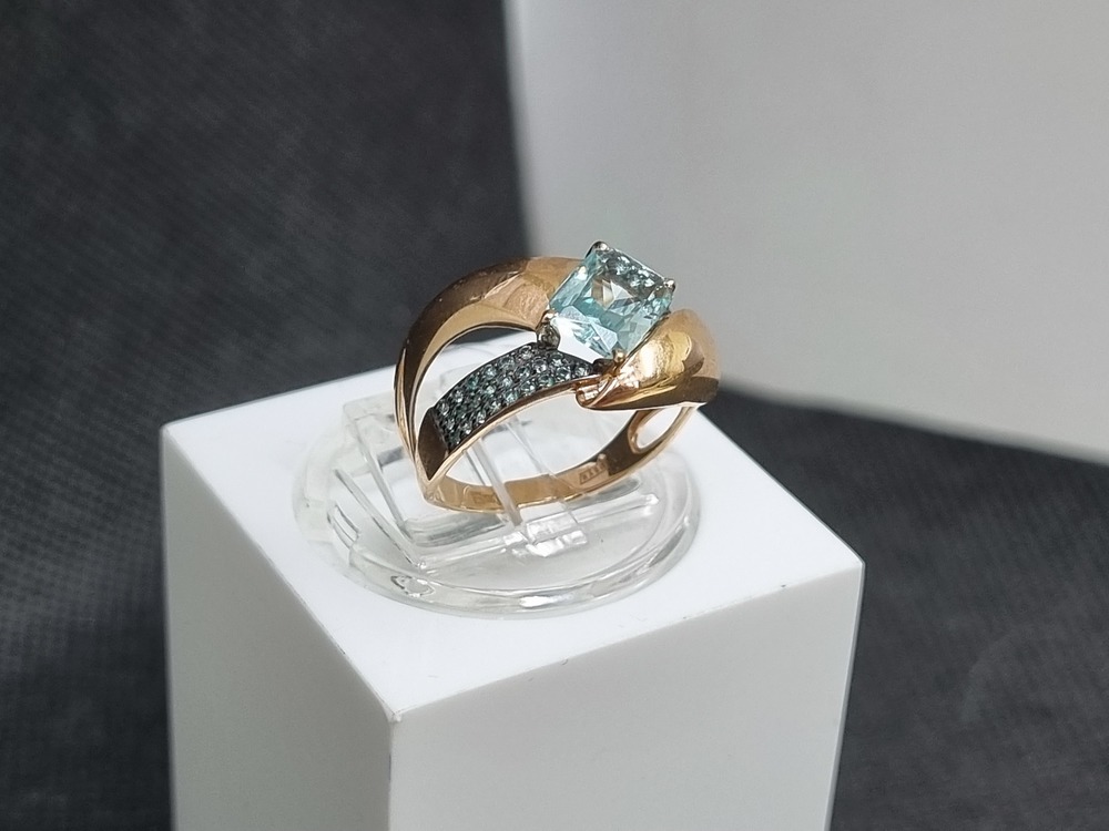 КОЛЬЦО АКВАМАРИН (Au 585)